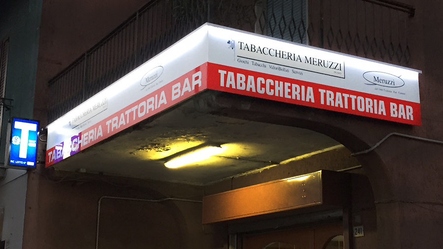 Tabaccheria Meruzzi - lighted signboard